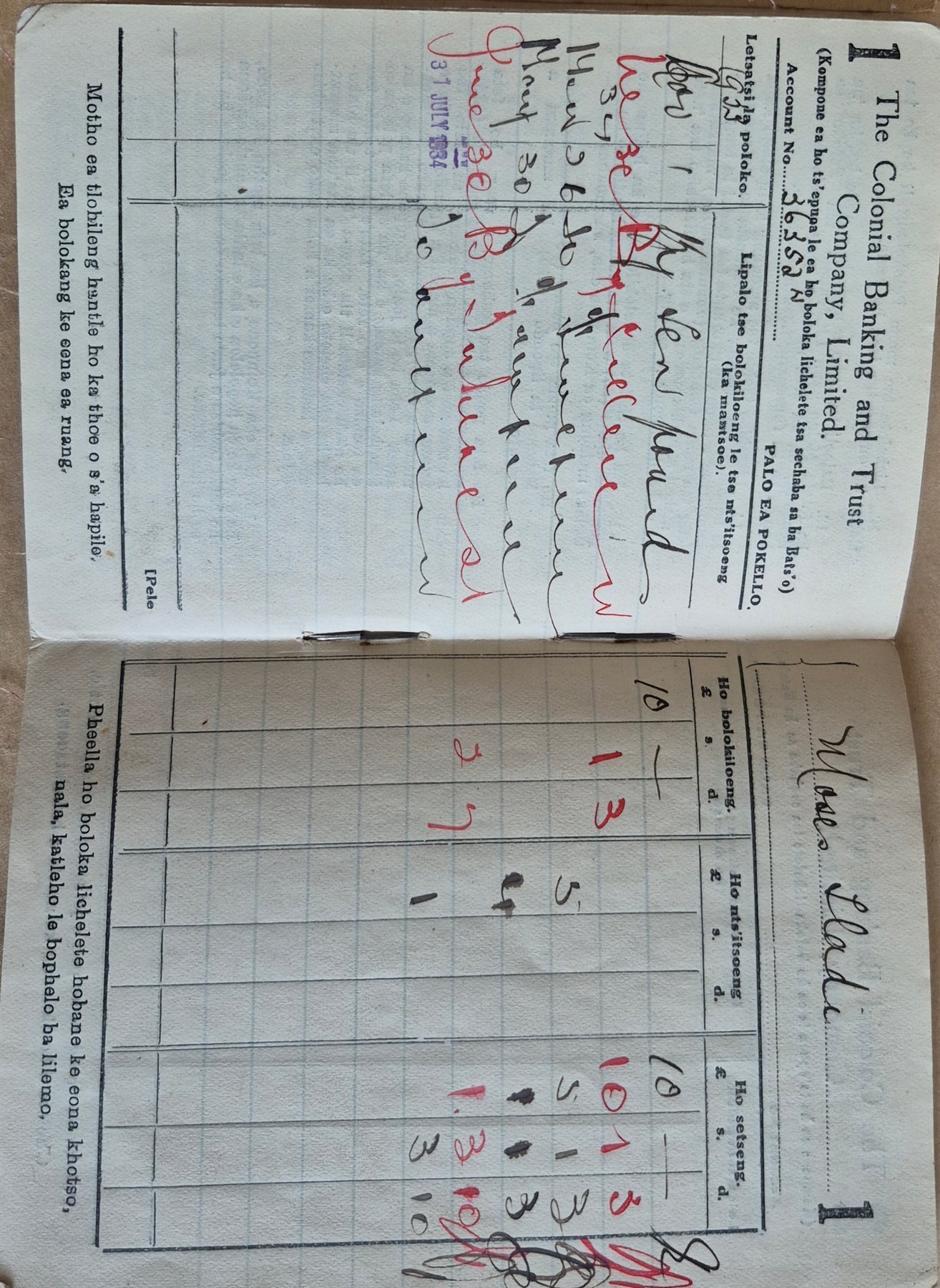Account-book entries