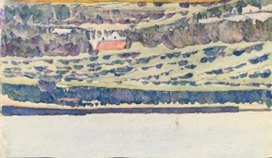 Landscape with Red-roofed Farmhouse