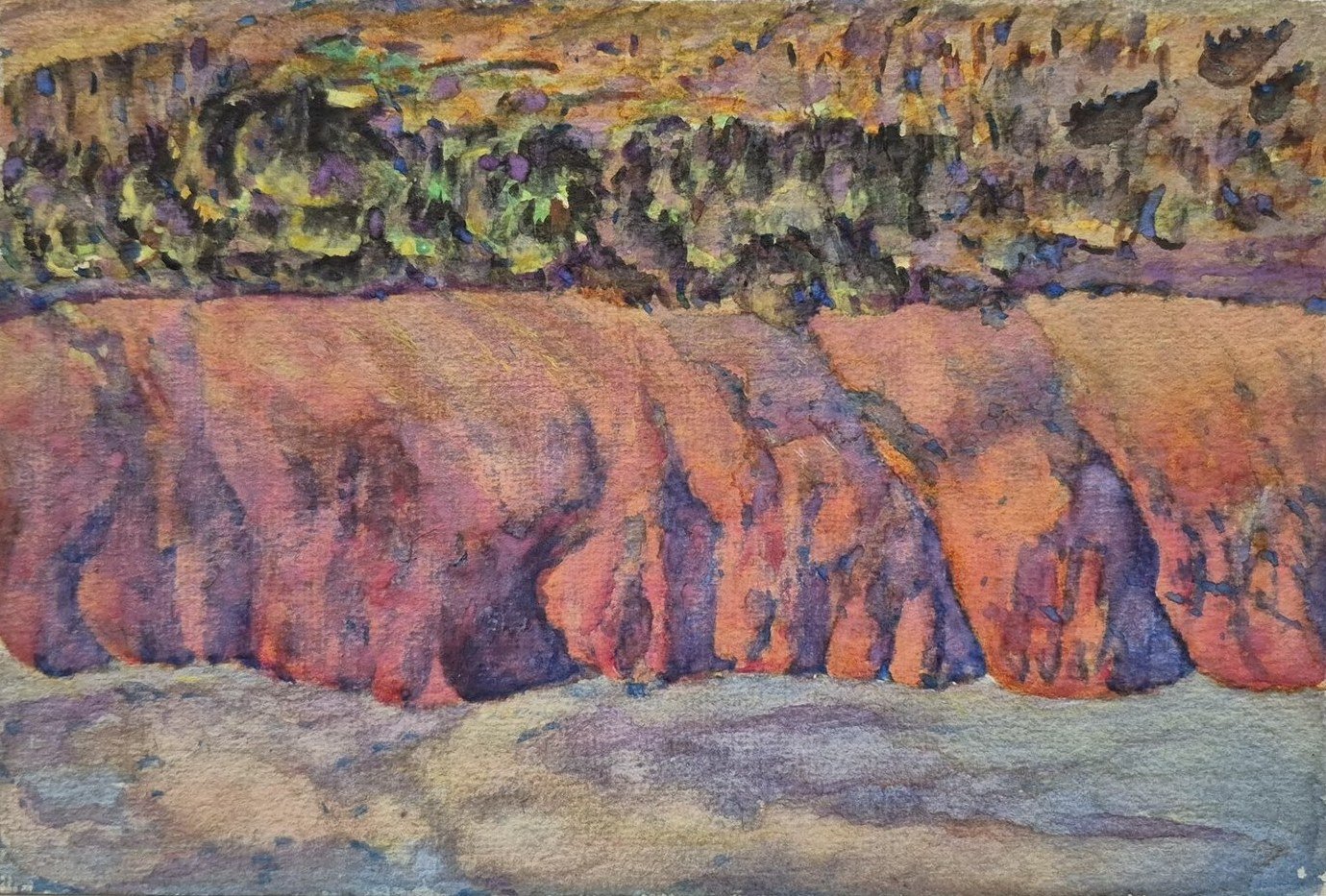 Landscape with red hills