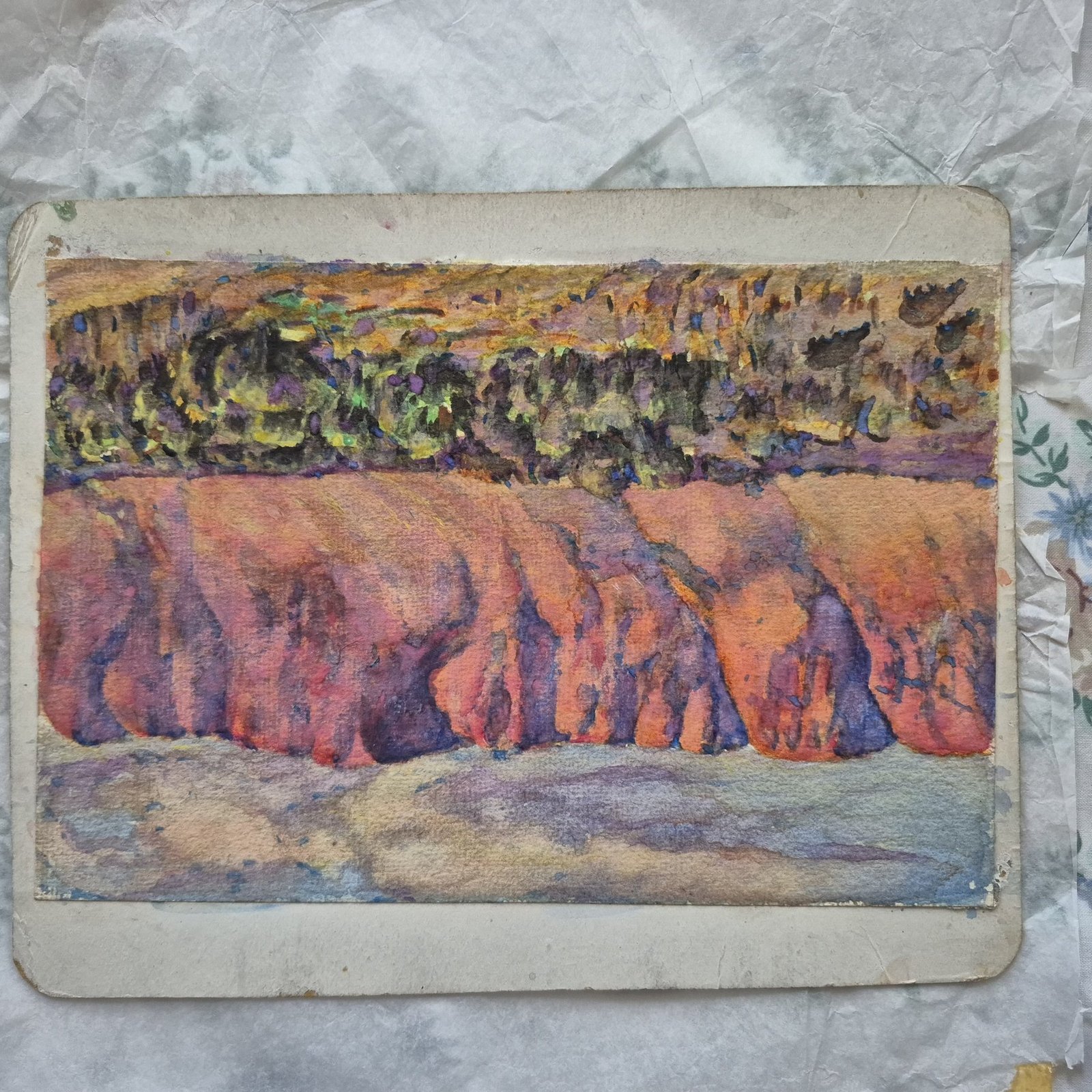Landscape with red hills
