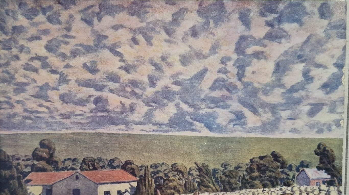 Landscape with pink hills