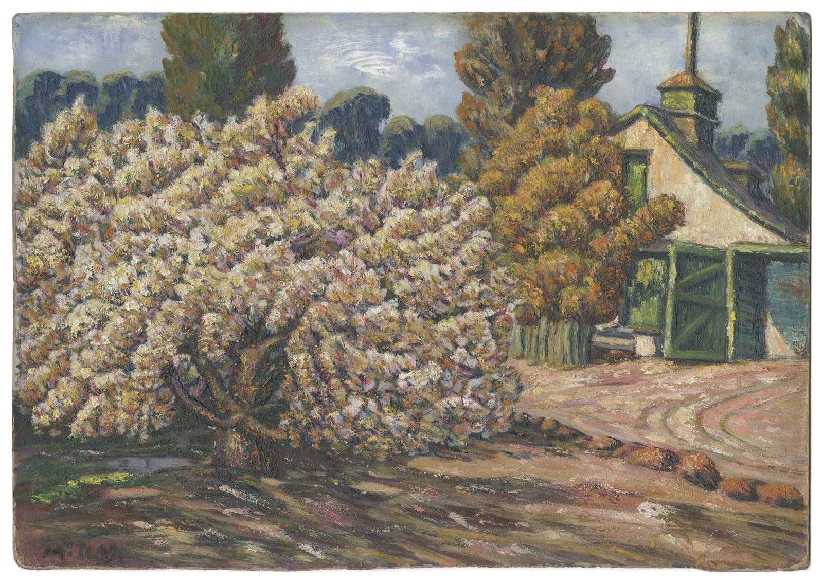 Untitled (House with blossoming tree)